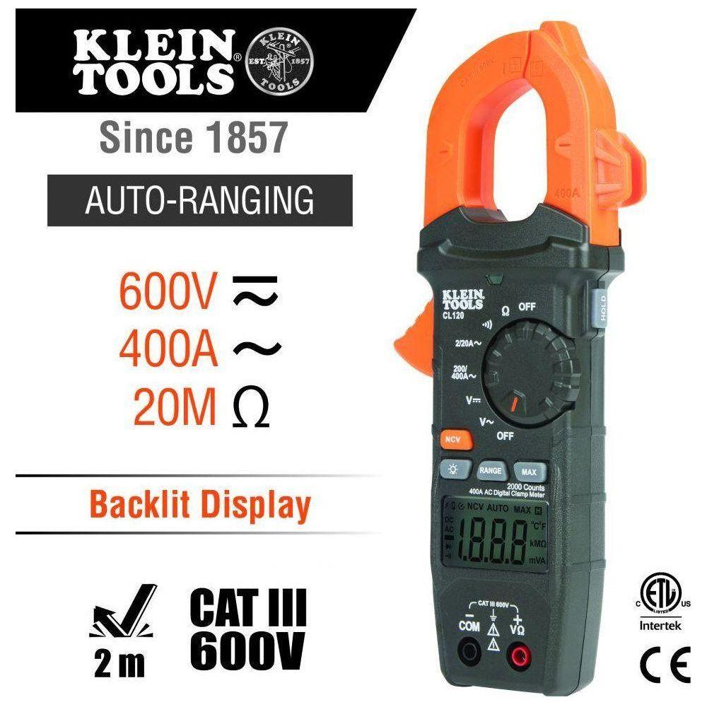 Klein CL120 Digital Clamp Meter / Tester | Klein by KHM Megatools Corp. Klein CL120 Digital Clamp Meter / Tester | Klein by KHM Megatools Corp.